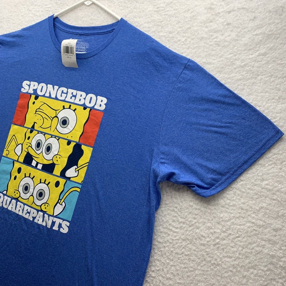 SpongeBob SquarePants T-Shirt Adults XL XLarge Blue Nickelodeon Cartoons Graphic - Picture 4 of 10